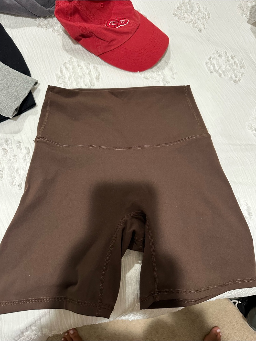 High-Waist Brown Women’s Bike Shorts